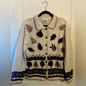 Vintage 90s Northern Reflections Fall Cardigan, size M, excellent condition!